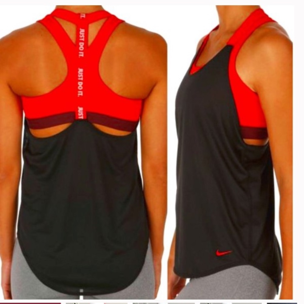 Nike Dry Fit Racerback Red & Black Tank Size Small
